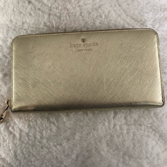 kate spade Handbags - Gold Kate Spade Continental Wallet